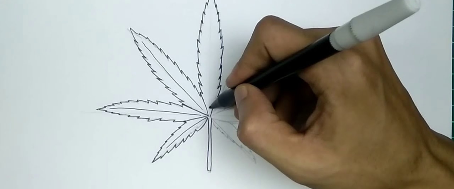 How to Draw a Cannabis Leaf